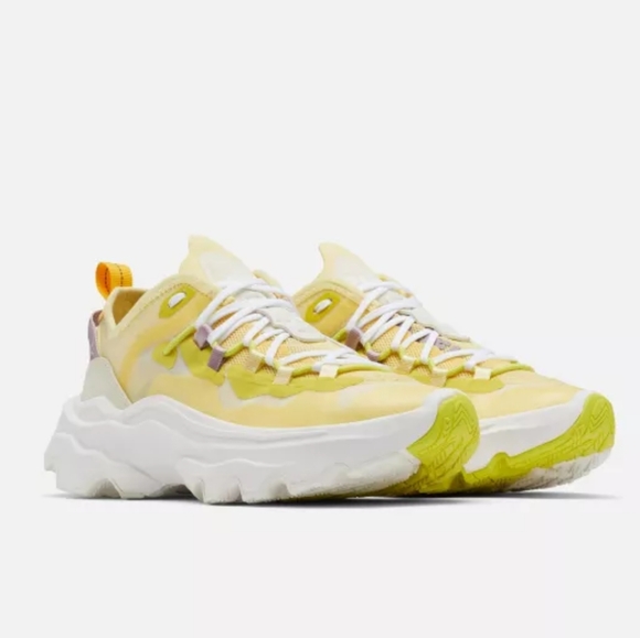 Sorel Kinetic Breakthru Tech Lace Sneaker in Tranquil Yellow & Chalk - Like New - Picture 3 of 16